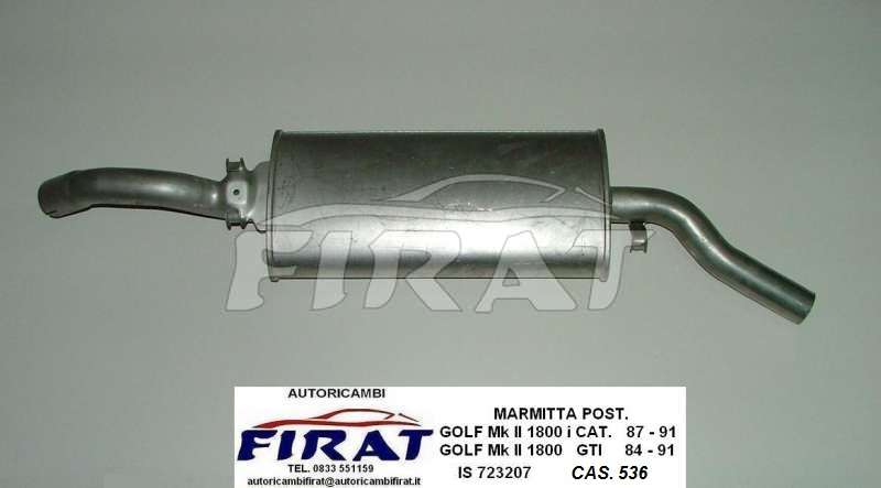 MARMITTA GOLF 1800 GTI 84 - 91 POST. 723207